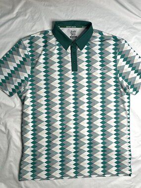 Bogey Boys Shirt Mens 2XL Green Argyle Desert Diamond Athletic Golf Polo